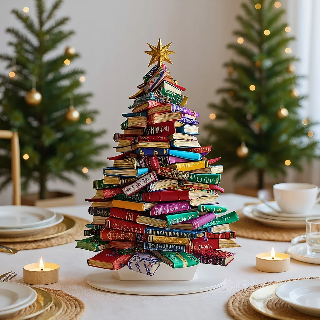 DXOjAUL Books Christmas Tree Sign