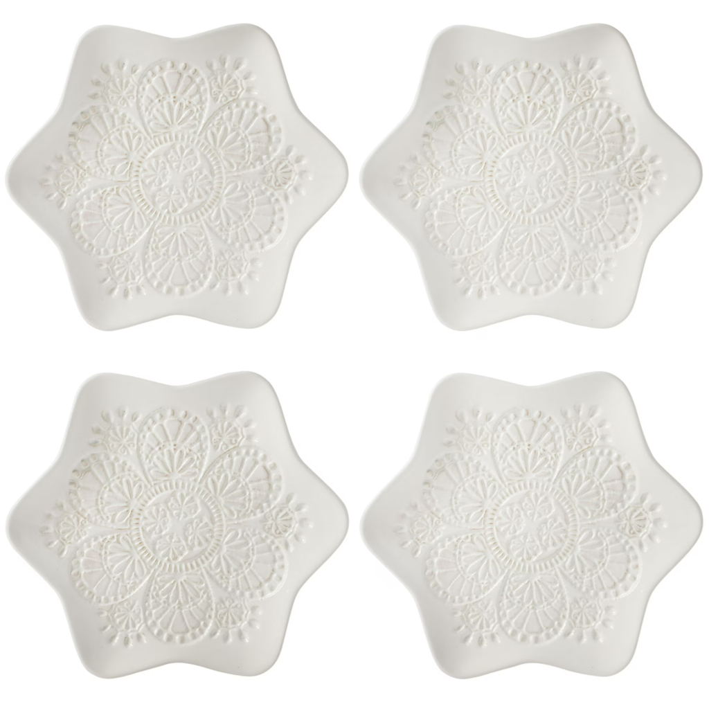 The Pioneer Woman Vintage Lace Snowflake Appetizer Plates